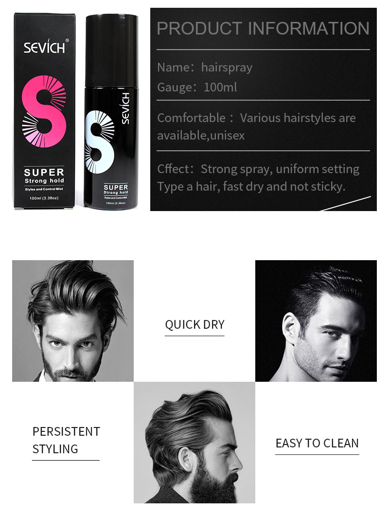 Hair Spray Strong Styling Hair men Fixing Spray Moisturize barber Hair  Fiber Holding Styling Hair Spray