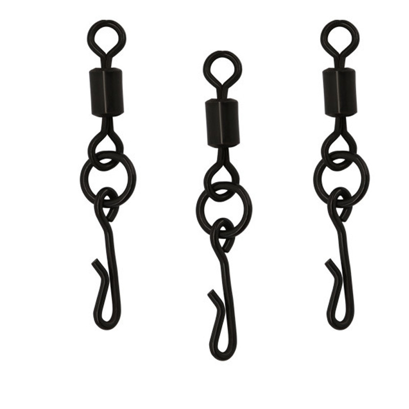 Wholesale Carp Fishing Lengthen Swivels with single ring and Q shape snap