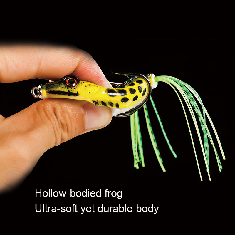 1Pc Top Water Frog Salmon Sneakhead Rubber Plastic Soft Fishing