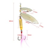 Spinnerbait  Metal  Saltwater Bass Fishing Lure with Treble Hooks Spinner Double Blades Spin Lures Pike Baits
