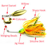 10 pieces/bag FreshWater Fishing  Spinner Bait with jig head hook  Cheap Fishing Spoon lure Shallow Water Bass Killer Spinner Lures
