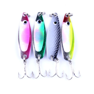BODLYL 4PCS Fishing Lures, Metal Jigs Spoon Lure, Sequin Fishing Bass  Lures, Casting Sinker Spoons Spinner
