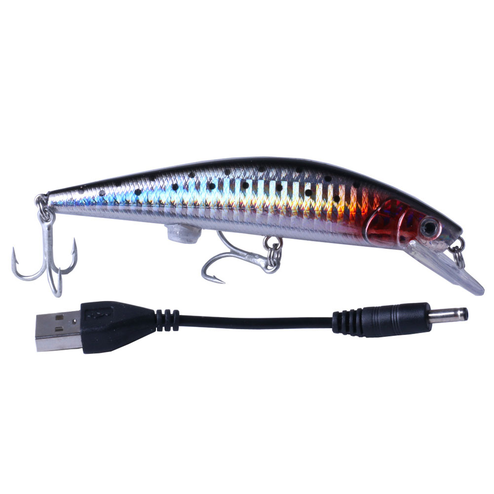 LED Light Fishing Lure Treble Hook Electronic Fishing Lamp Bait