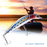 10 pieces/bag Intelligent LED Light Fishing Lure USB Rechargeable Fishing Lures Treble Hook Electronic Fishing Lamp Baits Lures For Lake