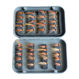 40Pcs/Set Dry Flies Trout Various Artificial Insect Baits Tying Single Hooks Dry Fly Fishing Lures Fly Fishing Flies Box