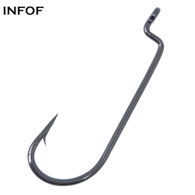Fishing Hooks for Soft Bait Carbon Steel Carp Worm Hook 6#-5/0