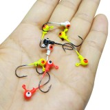 Painted Jigheads Hook Round Double eye Fishing Jigs Hooks Jigging Worm Hook for Soft Bait