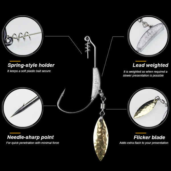 Jig Hook Swim Blade Jighead 4.5g 5.5g 7.2g Lead Jig Head Hooks Weighted