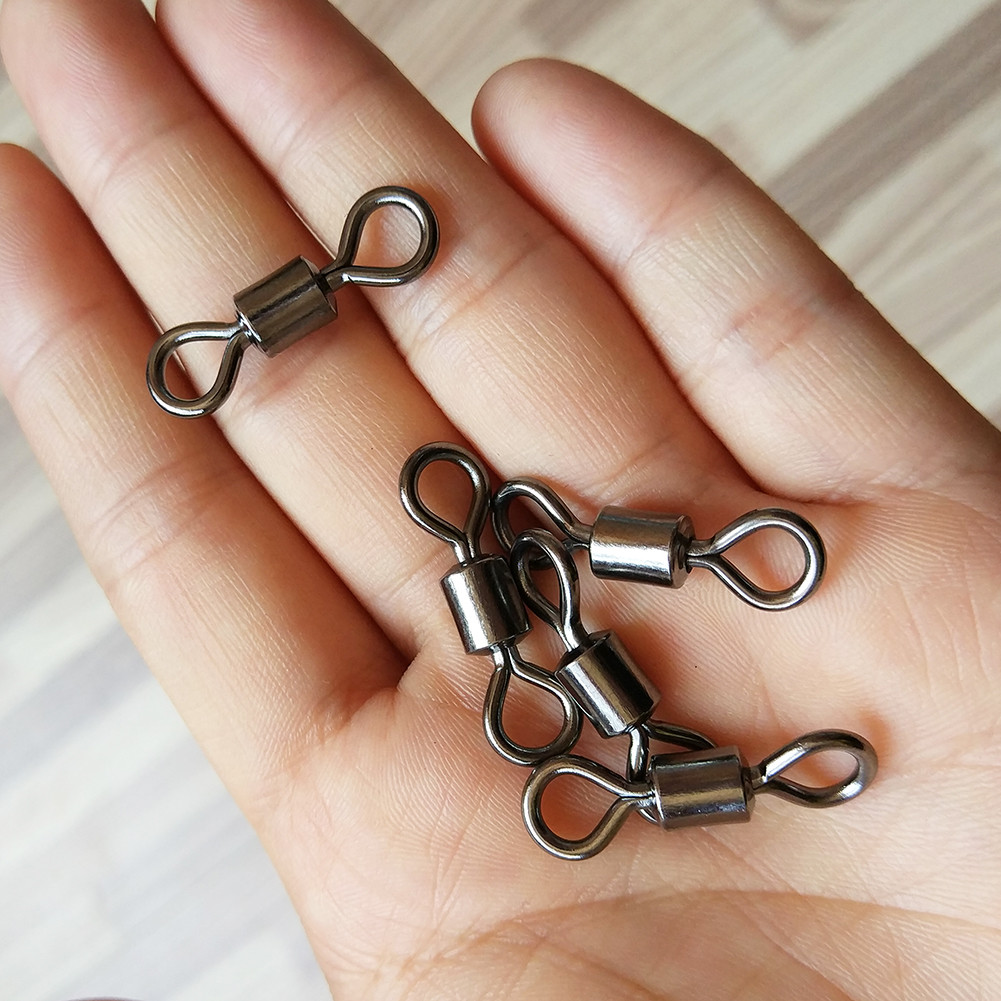 500pieces Fishing Swivels Kit Rolling Swivel Stainless Steel 2/4/68/10 Fishing Connector