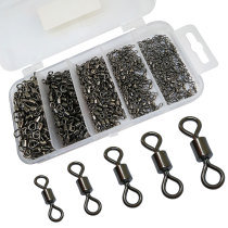 500-pieces Fishing Swivels Kit Rolling Swivel Stainless Steel 2#/4#/6#8#/10# Fishing Connector Hook Link Carp Fishing Equipment