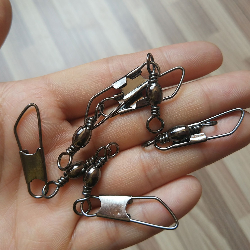 Fishing Barrel Swivel with Safety Snap Saltwater Freshwater Ice Fishing