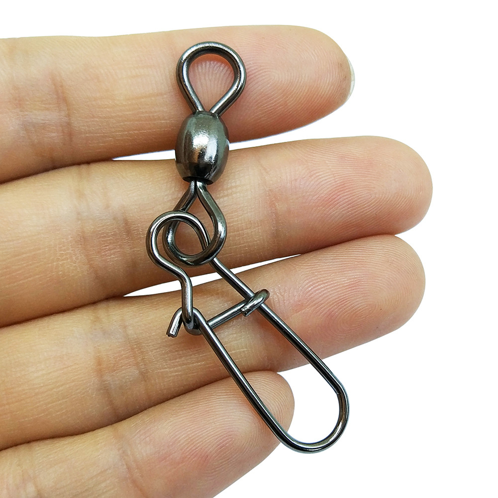 Fishing Crane Swivel with Duo Lock Snap Saltwater Freshwater Ice