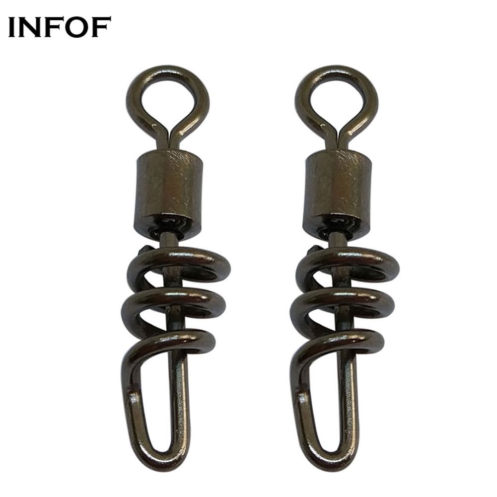 Fishing Swivels with Srewed Spiral Snaps Carp Fishing Tackle Bass
