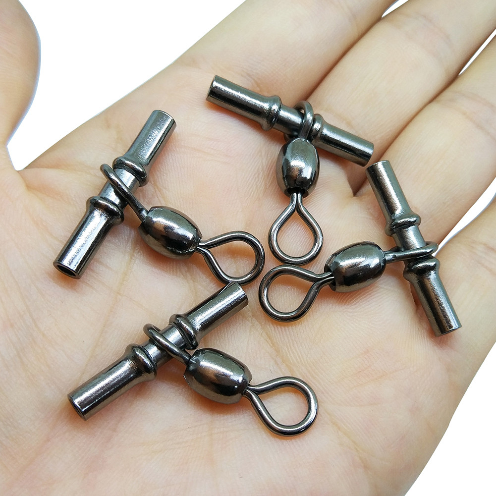 3 Way Fishing Swivels Cross line T Shape Crimp Swivels Snap Saltwater