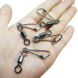1000pcs Fishing Rolling Swivel with Hooked Snap Bass Fishing Connector Sea Fishing Tackle