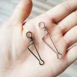 1000 pieces/bag Fishing Snap Hook Italian Snaps Stainless Steel Fishing Connector Lure Hook Link Carp Fishing Gear