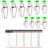 1000 pieces/bag Fishing Swivel Hook Insurance Snap #0-#8 Stainless Steel Fishing Connector Lure Snap Feeder Carp Fishing Gear