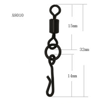 1000 pieces/bag Carp fishing swivels Rolling Fishing Lengthen Swivels with single ring and Q shape snap carp fishing Accessories connector