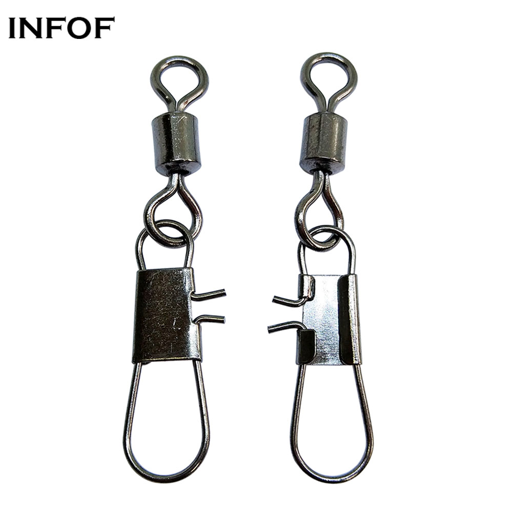 Fishing swivels rolling swivels with interlock snap