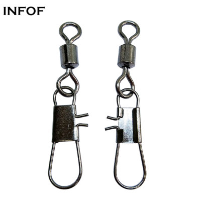stainless steel fishing rolling swivels with safety snap ,rated from 5 LB  to 104 LB