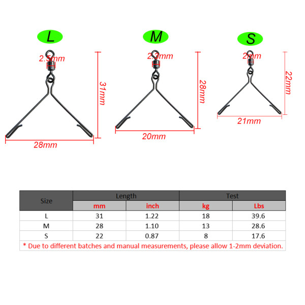3 way Fishing swivels heavy duty swivels fly fishing tackle bass