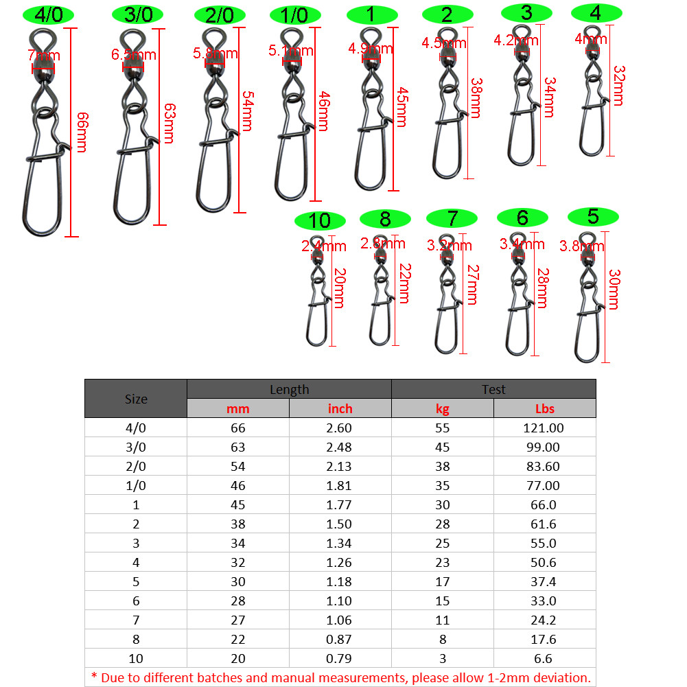 bass Fishing swivels Crane swivel with duo lock snap fly fishing tackle