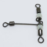 3 way Luminous Fishing  T Shape Cross line Rolling Swivel with Pearl Beads ,rated from 18 LB TO 97 LB