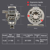 Fly Fishing Reel Full Metal 2+1BB Aluminum Alloy Die Casting Fly Reel with Large Arbor Spool