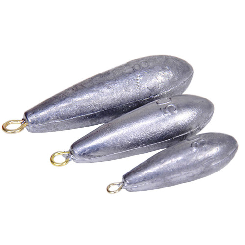 Lead Sinkers for Fishing Rig on the Fishing Line Stock Image