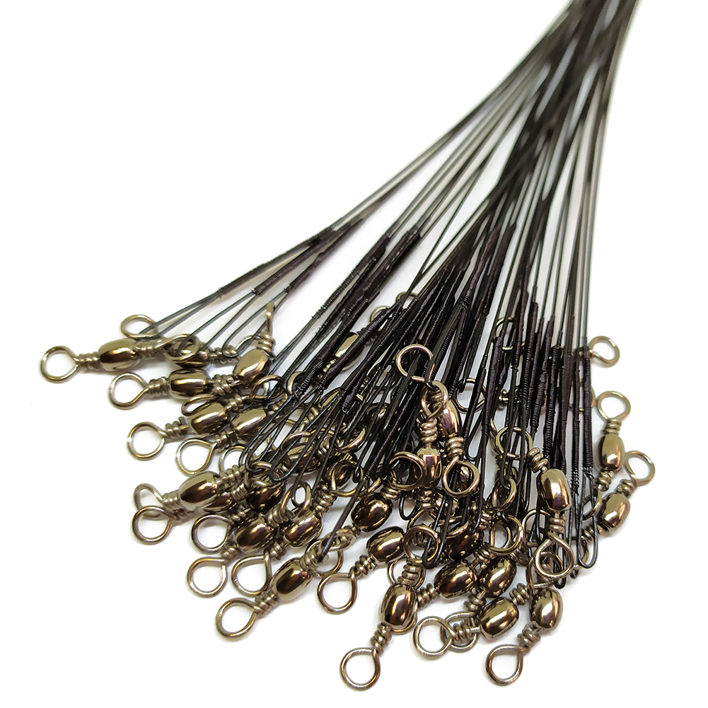 60pcs Black Fishing Leaders Tooth Proof Stainless Steel Wire Tackle kit  with Swivels Snap Connect Lures Bait Rig or Hooks 12 inch 9 inch 7 inch  (Test 40 lb) : : Sports & Outdoors