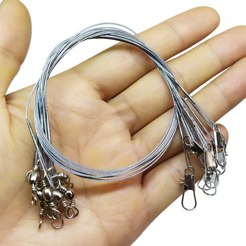 Stainless Steel Wire Leader for Fishing with Swivels and Snaps