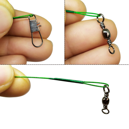 Fishing Leader Wire Tooth Proof Stainless Steel Fishing Leader Line with swivels  Snap Kits Connect Tackle