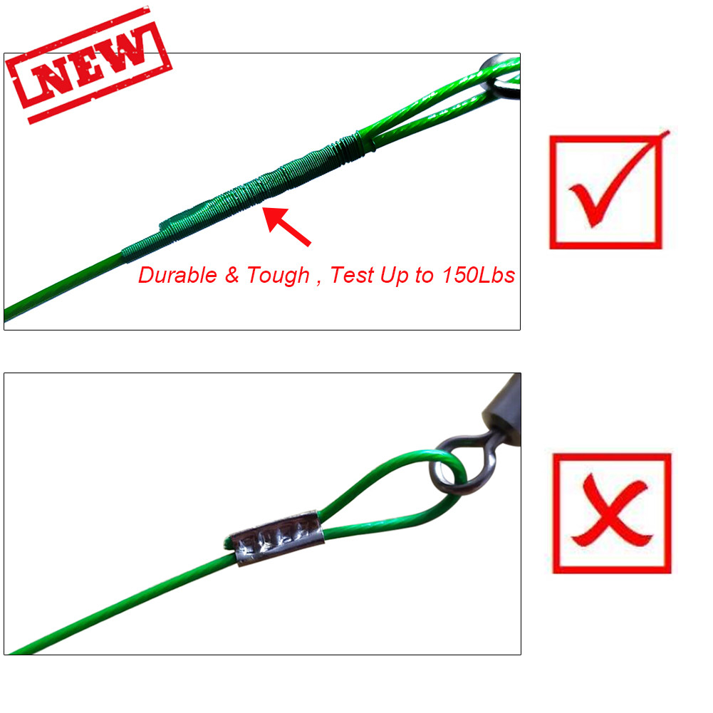 Fishing Wire Leader,50cm/19.7 70kg150LB Steel Leader Wire Saltwater