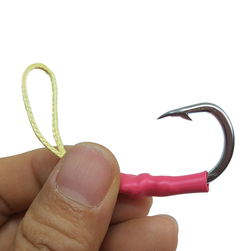 Steel Fishing Hooks with Line kev fishhooks Barbed Sea Hooks Fishing