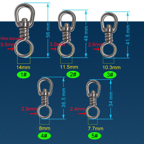Stainless Steel Fishing Swivel, Hook Lure Connector High Strength