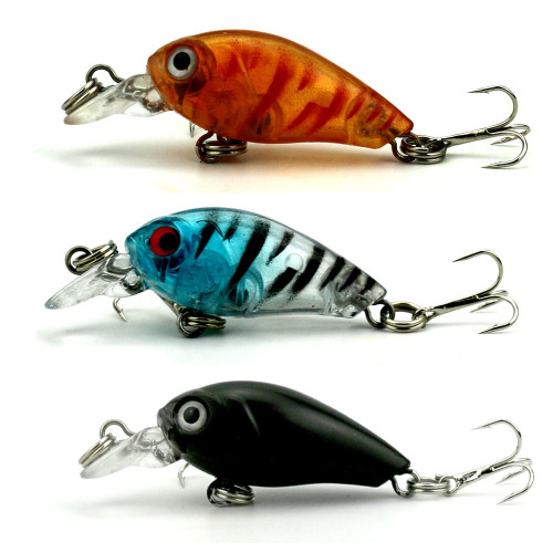 1Pc Crank 3D Eyes Fishing Lure Hard Bait Bass Crankbait Sharp Fish Hook