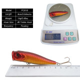 Top Water Fishing Lures Bass Hard Baits 3D Eyes Life-Like Swimbait Fishing Poppers for Freshwater Saltwater Fishing