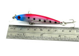 Minnow Lure with 6# treble hooks Steel beads inside  ,Hard Plastic Fishing bait  6g/0.21oz,8cm/3.14in
