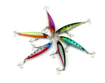 Minnow Lure with 6# treble hooks Steel beads inside  ,Hard Plastic Fishing bait  6g/0.21oz,8cm/3.14in