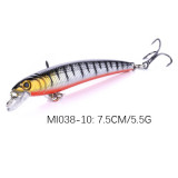 3D Eyes Minnow Fishing baits  with split ring,hard plastic carp fishing lures bass fishing accessories,7.5cm/2.95 ,5.6g/0.19oz