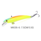 3D Eyes Minnow Fishing baits  with split ring,hard plastic carp fishing lures bass fishing accessories,7.5cm/2.95 ,5.6g/0.19oz