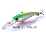 Minnow Fishing Lures  Hard  Plastic Bass  Fishing Bait  Crankbait carp  Fishing Tackle with 6#  treble Hooks,3.58 /9.1cm, 0.29oz/8g