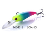 Minnow Fishing Lures  Hard  Plastic Bass  Fishing Bait  Crankbait carp  Fishing Tackle with 6#  treble Hooks,3.58 /9.1cm, 0.29oz/8g
