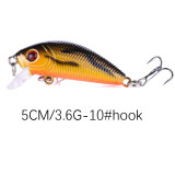 Minnow Fishing lures with 10# treble hooks ,crank baits swim carp fishing baits bass fishing tackle,1.96 /5cm,3.6g/0.12oz