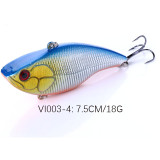 Winter VIB Fishing Lures 18g/0.635oz 7.5cm/2.95in VIBE Bait  With Lead Inside Lead Fish Ice  Fishing Tackle