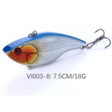 Winter VIB Fishing Lures 18g/0.635oz 7.5cm/2.95in VIBE Bait  With Lead Inside Lead Fish Ice  Fishing Tackle