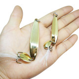 Metal Fishing Spoon Lure  Noise spoon Baits Feather Treble Hook Pesca Fishing Tackle 5g/7g/10g/13g