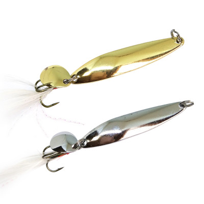 DD Metal Spoon Fishing Lure Feather Spinner Bait  5g/10g/15g/20g/28g/35g/43g/50g