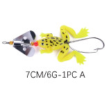 6g/7cm Soft  Frog Lure with Spinner  Buzzbaits Selicone Bait Top Water Bass Carp Fishing Bait