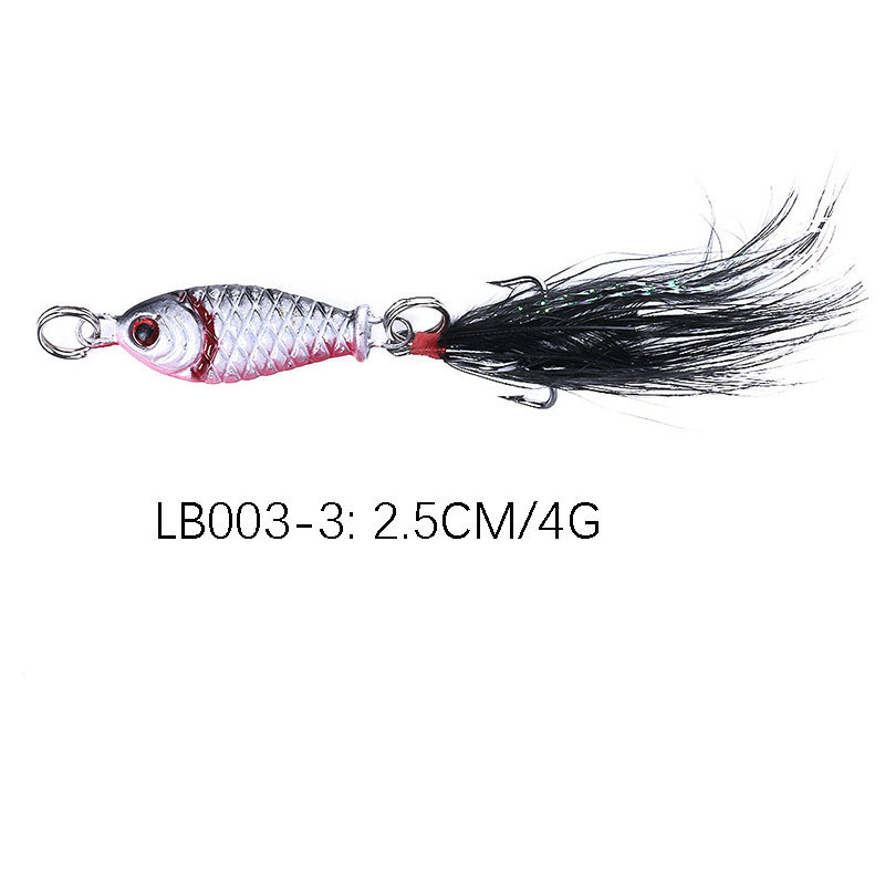 Mini Fish Lead Sinker with Treble Hooks Jig Head Hooks Metal Trout